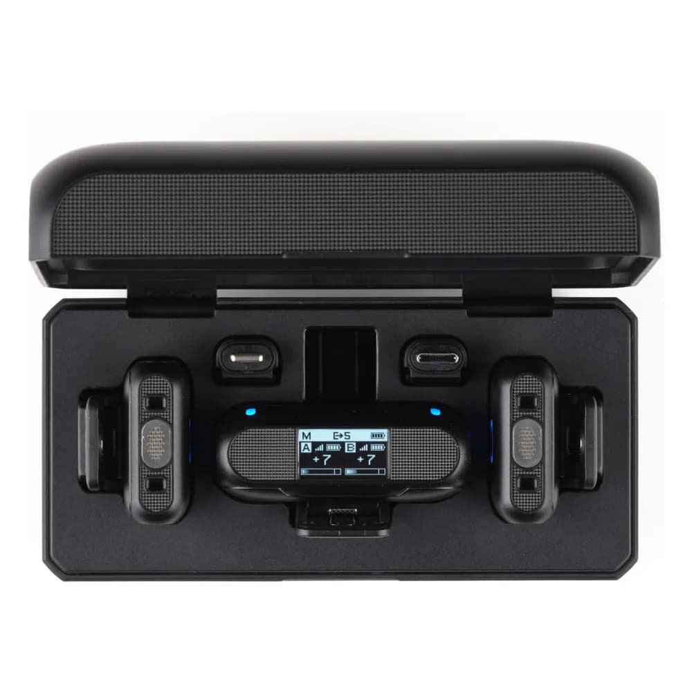 Saramonic Blink500 B2+ – Micrófono para Grabar Videos, Inalámbrico de 2 Canales para Cámara y Celular (3,5 mm, USB-C y Lightning)