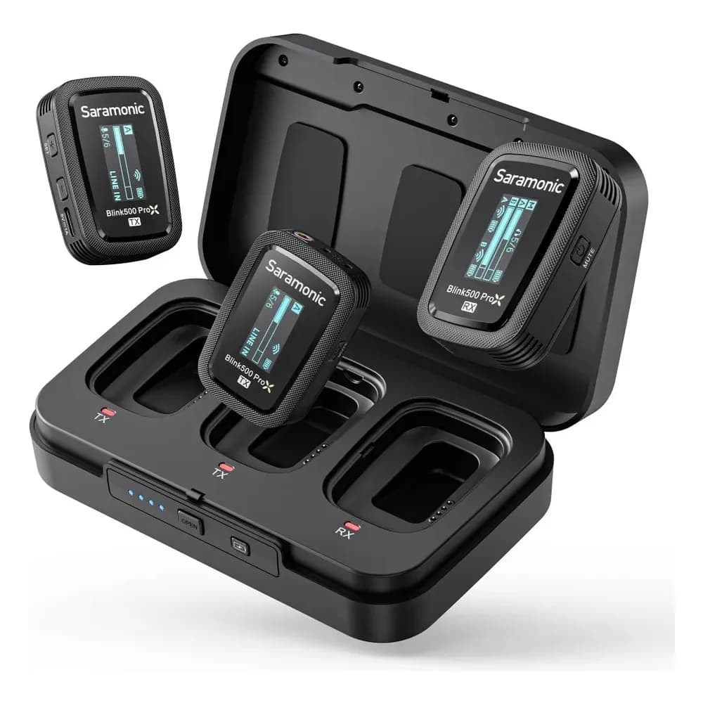 Saramonic Blink500 ProX B2 – Micrófono Lavalier Inalámbrico Doble para Cámara, Receptor 3,5 mm (2 Personas)