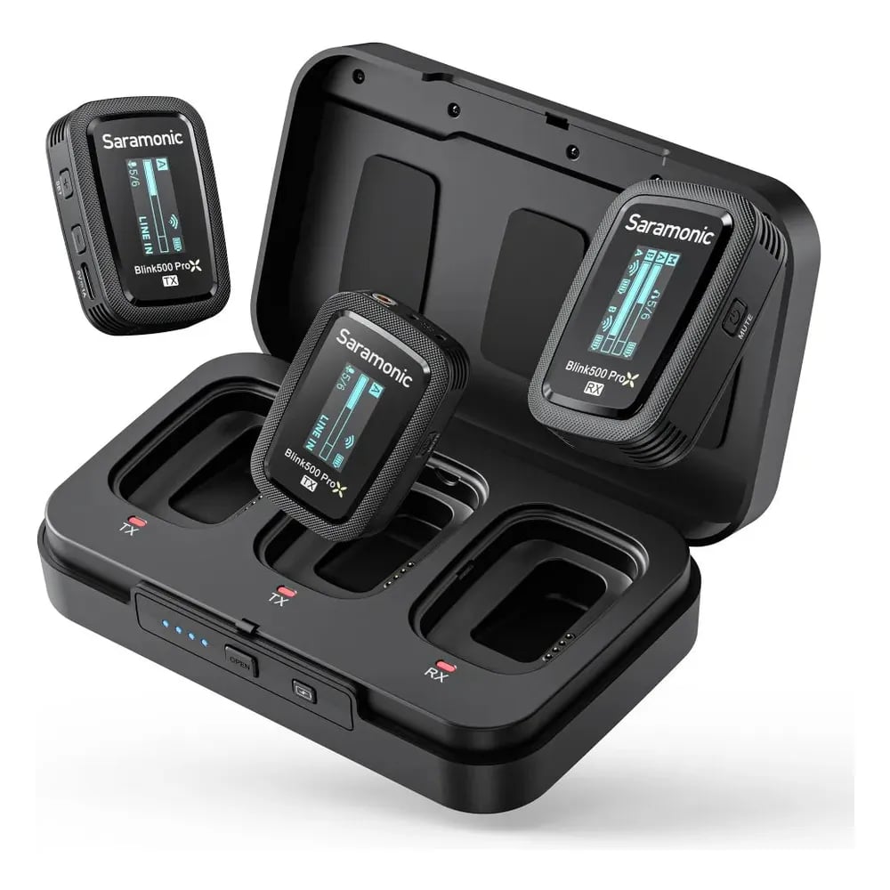 Saramonic Blink500 ProX B2 – Micrófono Lavalier Inalámbrico Doble para Cámara, Receptor 3,5 mm (2 Personas) - Variante en LEM
