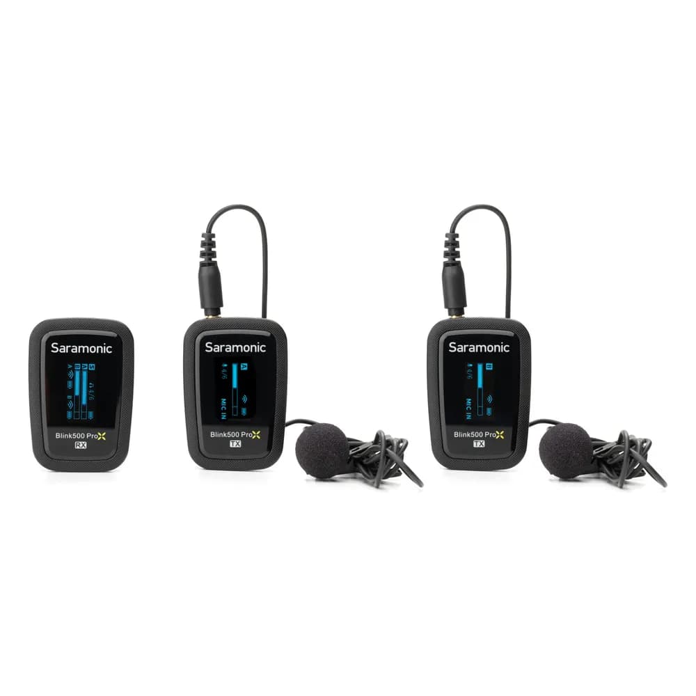 Saramonic Blink500 ProX B2 – Micrófono Lavalier Inalámbrico Doble para Cámara, Receptor 3,5 mm (2 Personas)