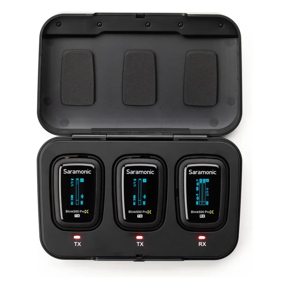 Saramonic Blink500 ProX B2 – Micrófono Lavalier Inalámbrico Doble para Cámara, Receptor 3,5 mm (2 Personas)