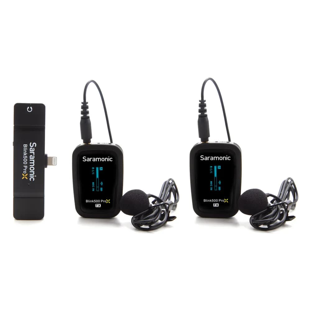 Saramonic Blink500 ProX B4 – Micrófono Inalámbrico Doble para iPhone con Lightning (Solo iPhone y iPad Lightning)