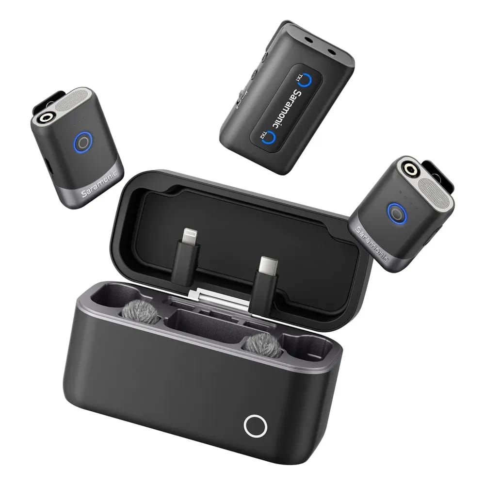 Saramonic Mix – Micrófono Inalámbrico Doble de Clip para Celular y Cámara (USB-C, Lightning y 3,5 mm) - Variante - Vista alte