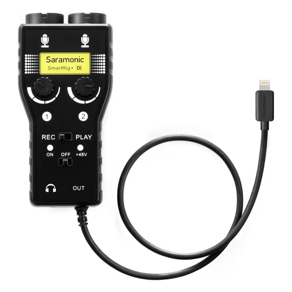 Saramonic SmartRig+ Di – Interfaz de Audio de 2 Canales para iPhone y iPad con Lightning (XLR, 6,35 mm y 3,5 mm)