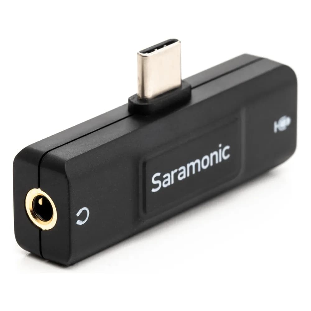 Saramonic SR-EA2U – Adaptador de Micrófono 3,5 mm a USB-C para Celular y Computador, con Salida de Audífonos