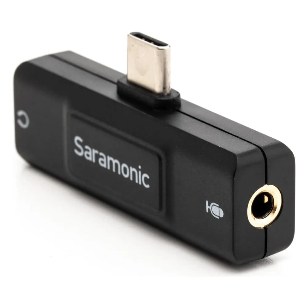 Saramonic SR-EA2U – Adaptador de Micrófono 3,5 mm a USB-C para Celular y Computador, con Salida de Audífonos