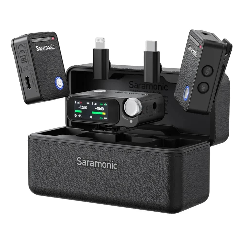 Saramonic Ultra 01 Negro – Micrófono Inalámbrico Doble con Grabación Interna 32-bit para Cámara y Celular