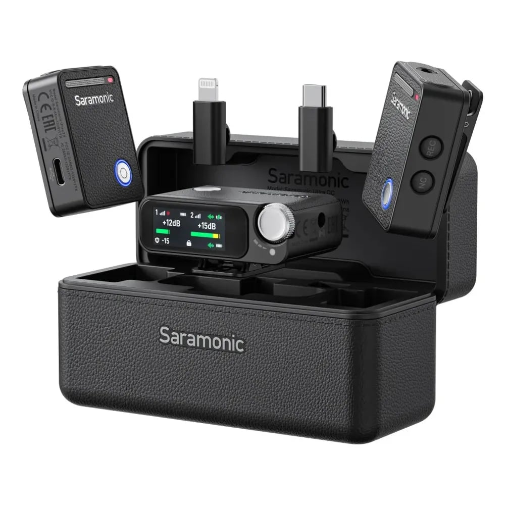 Saramonic Ultra 01 Negro – Micrófono Inalámbrico Doble con Grabación Interna 32-bit para Cámara y Celular - Variante en LEMM