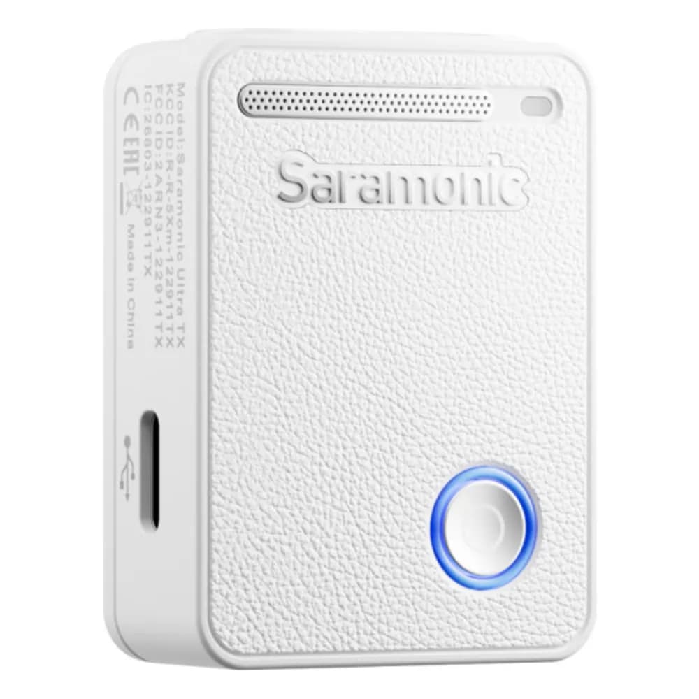 Saramonic Ultra 02 Blanco – Micrófono Inalámbrico Doble con Grabación Interna 32-bit para Cámara y Celular