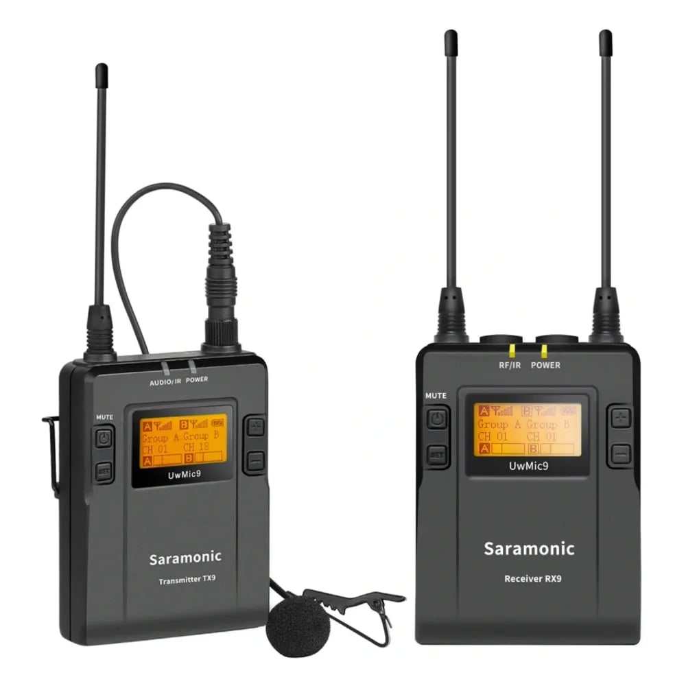 Saramonic UwMic9 Kit1 – Micrófono Inalámbrico UHF para Cámara con Lavalier, Receptor 3,5 mm y Cable XLR - Variante en LEMM DJ