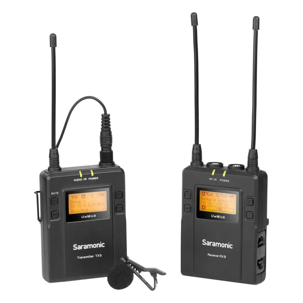 Saramonic UwMic9 Kit1 – Micrófono Inalámbrico UHF para Cámara con Lavalier, Receptor 3,5 mm y Cable XLR