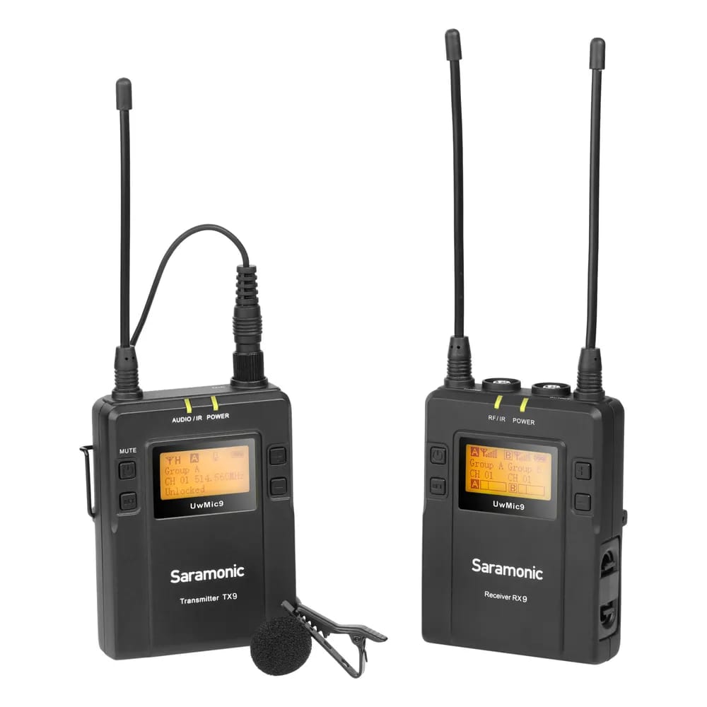Saramonic UwMic9 Kit1 – Micrófono Inalámbrico UHF para Cámara con Lavalier, Receptor 3,5 mm y Cable XLR - Variante - Vista al