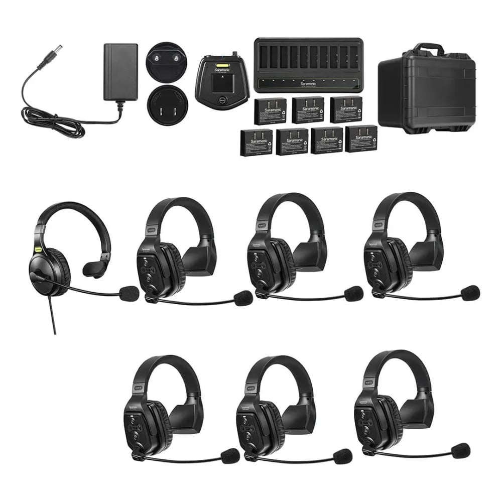 Saramonic WiTalk WT7S (1ª Gen) – Intercomunicador Inalámbrico 7 Personas con HUB y Headset con Cable - Variante en LEMM DJ St