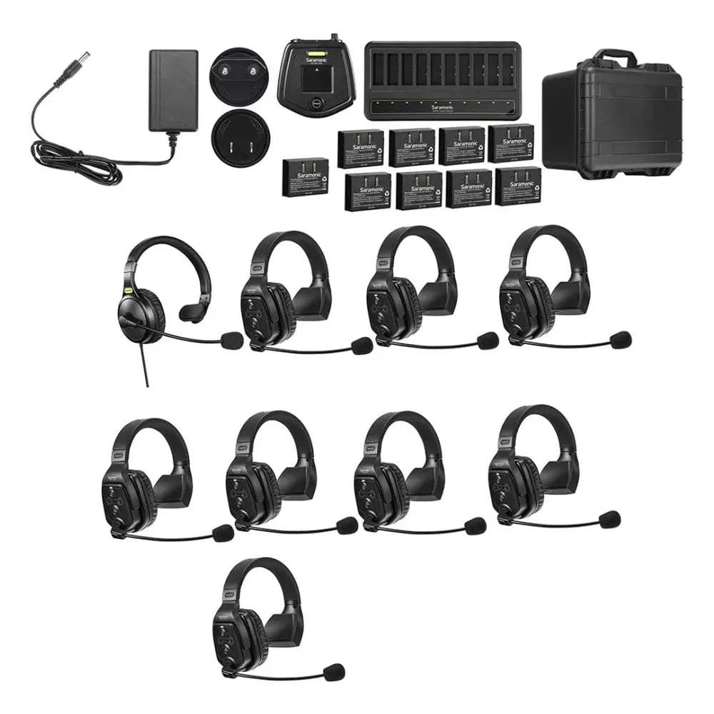 Saramonic WiTalk WT9S (1ª Gen) – Intercomunicador Inalámbrico 9 Personas con HUB y Headset con Cable - Variante en LEMM DJ St