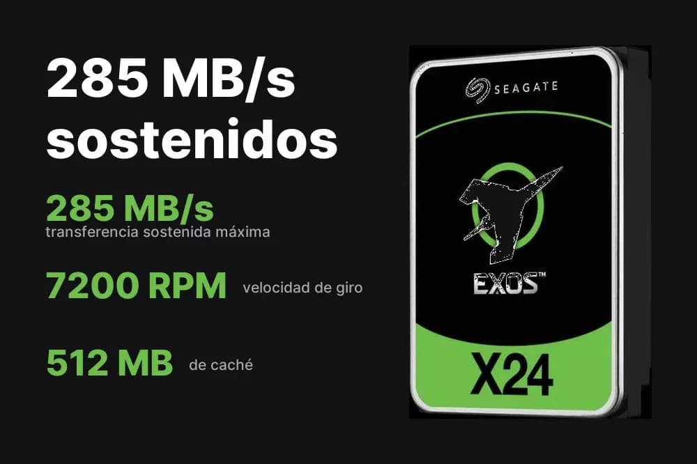 Seagate Exos X24 12 TB – disco duro SATA empresarial