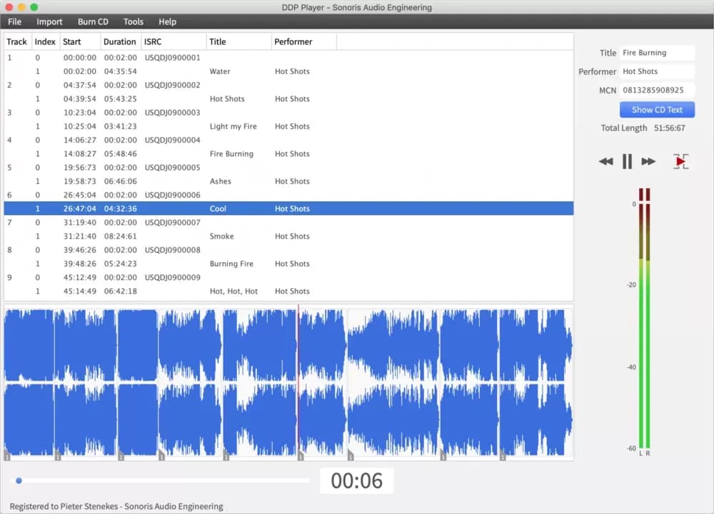 Sonoris DDP Player – Reproductor y Verificador de Imágenes DDP (Descarga Digital)