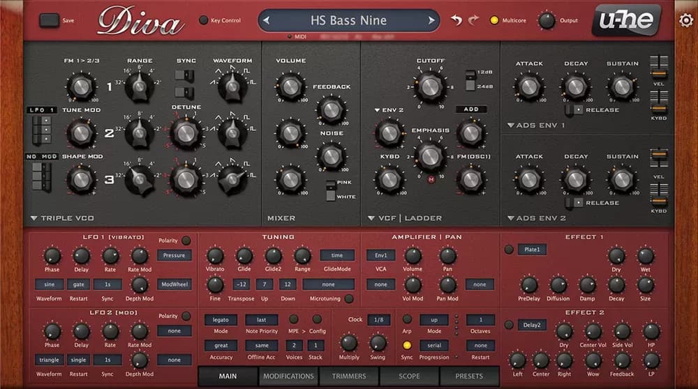 u-he Diva – Sintetizador Analógico Virtual (Descarga Digital)