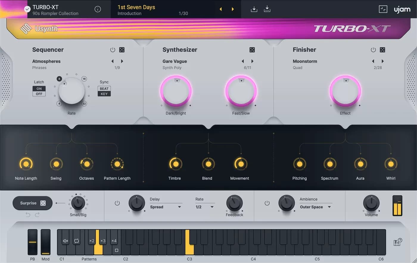 UJAM Usynth TURBO-XT – Sintetizador Virtual de Romplers de los 90s (Descarga Digital)