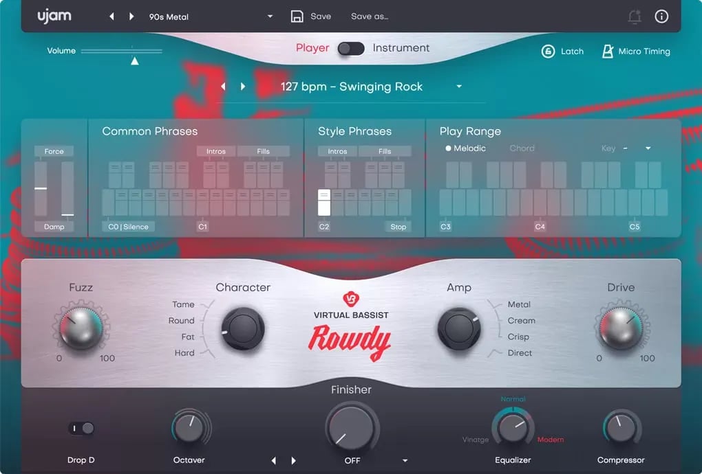 UJAM Virtual Bassist ROWDY 2 – Bajo Virtual con Púa Overdrive para Rock (Descarga Digital) - Variante en LEMM DJ Store