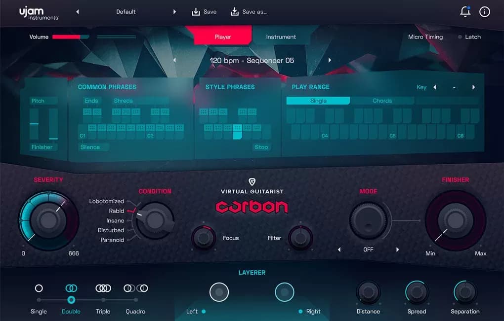 UJAM Virtual Guitarist CARBON – Guitarra Virtual de 8 Cuerdas Distorsionada (Descarga Digital)