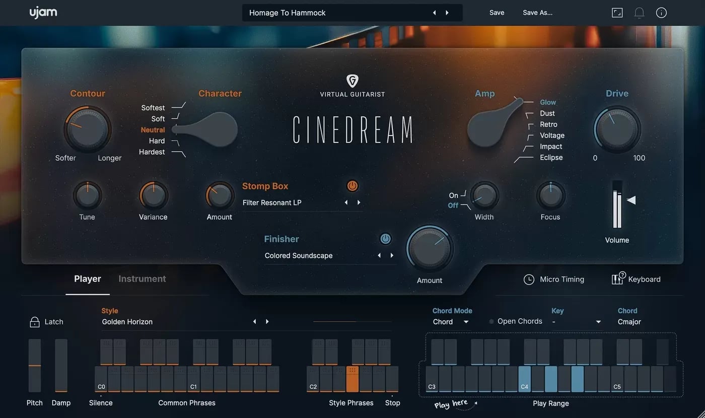 UJAM Virtual Guitarist CINEDREAM – Guitarra Eléctrica Virtual Cinematográfica y Ambiental (Descarga Digital) - Variante en LE