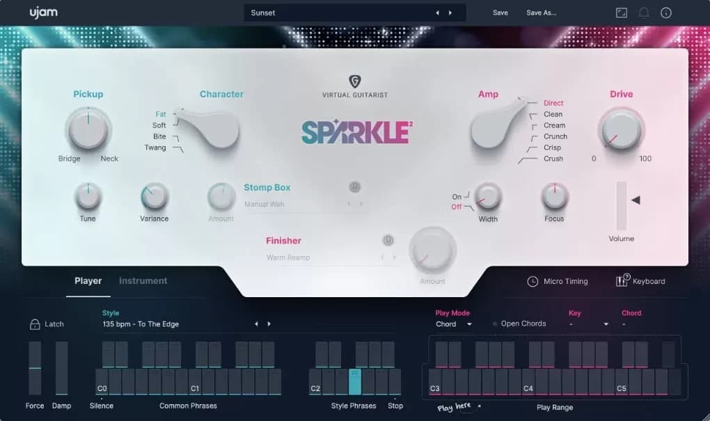 UJAM Virtual Guitarist SPARKLE 2 – Guitarra Eléctrica Rítmica Virtual para Pop (Descarga Digital)