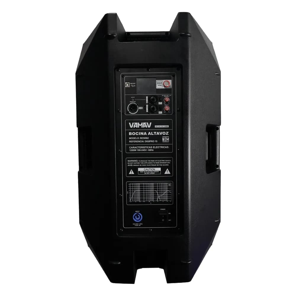 VAMAV DIGIPRO 15 – Parlante Activo 15" 600 W RMS con DSP de Pantalla a Color y Bluetooth TWS