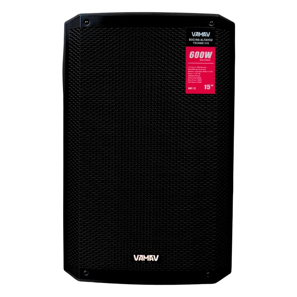 VAMAV TECHNO 315 – Parlante Activo 15" 300 W RMS con DSP, Filtro HPF y Bluetooth