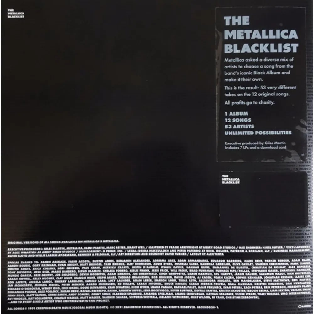 Varios Interpretes - The Metallica Blacklist (Box set 7LP nuevo) - Variante en LEMM DJ Store