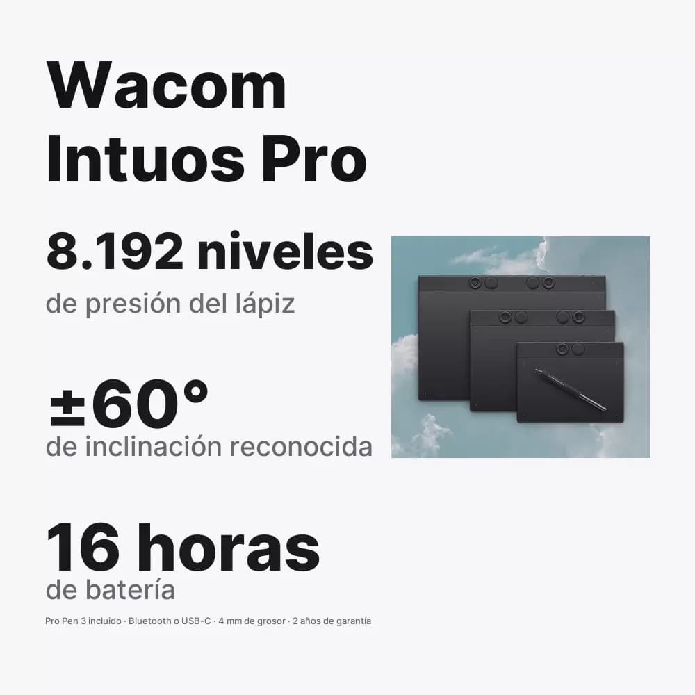 Wacom Intuos Pro – tableta gráfica profesional S y M