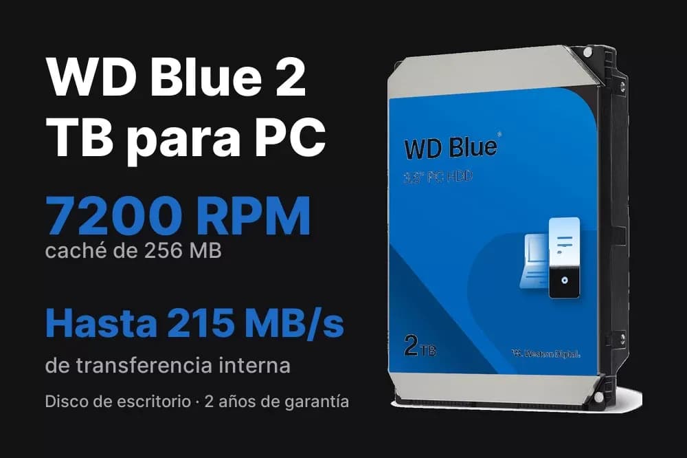 WD Blue 2 TB – Disco duro 3,5" para PC de escritorio