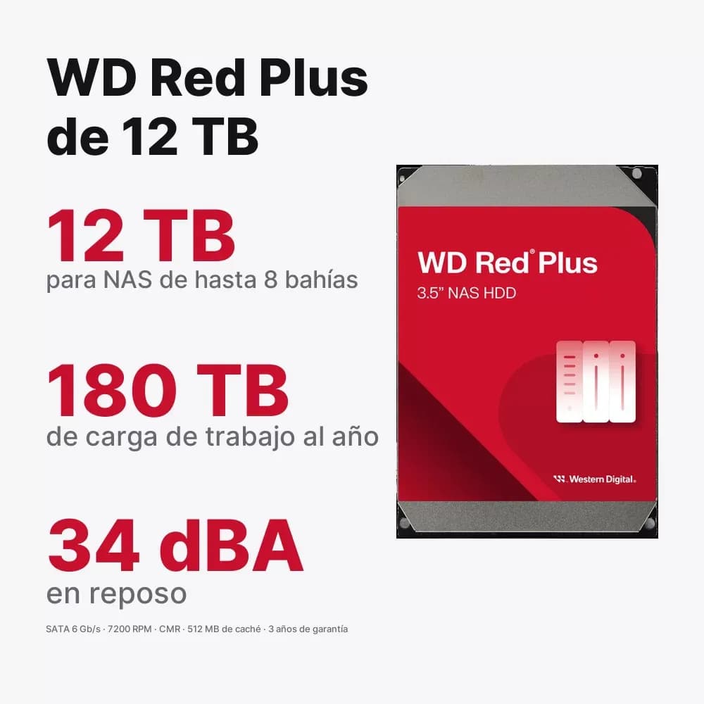 WD Red Plus 12 TB – disco duro para NAS
