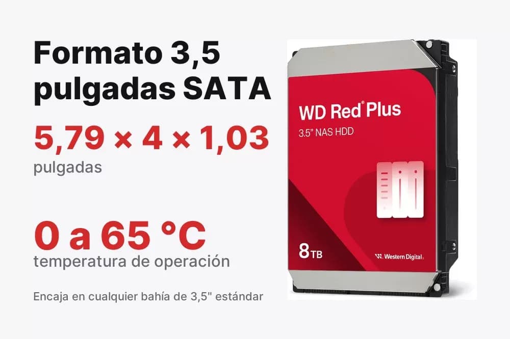 WD Red Plus – Disco duro 3,5" para NAS