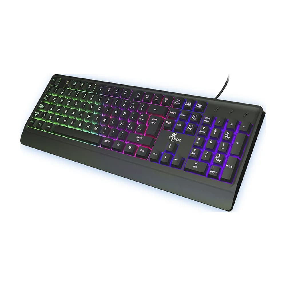 Xtech XTK-505S – Teclado gamer con cable y luz LED multicolor