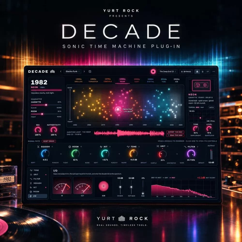 Yurt Rock DECADE – Máquina del Tiempo Sonora para Batería (Plugin)